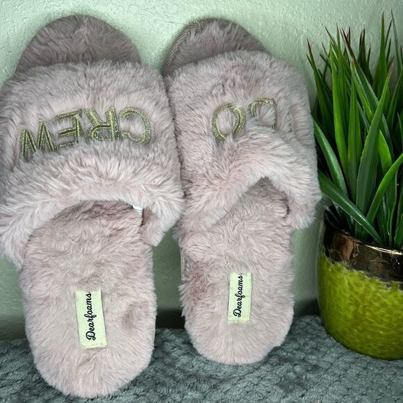 Dearfoams “I do crew” Pink Slippers - Picture 1 of 8